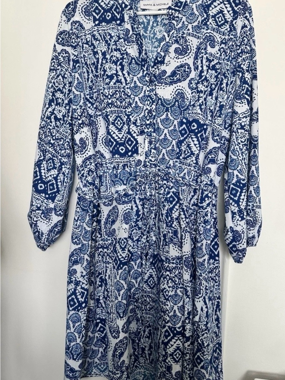 Emma & Michele Blue Paisley Print Women’s Dress